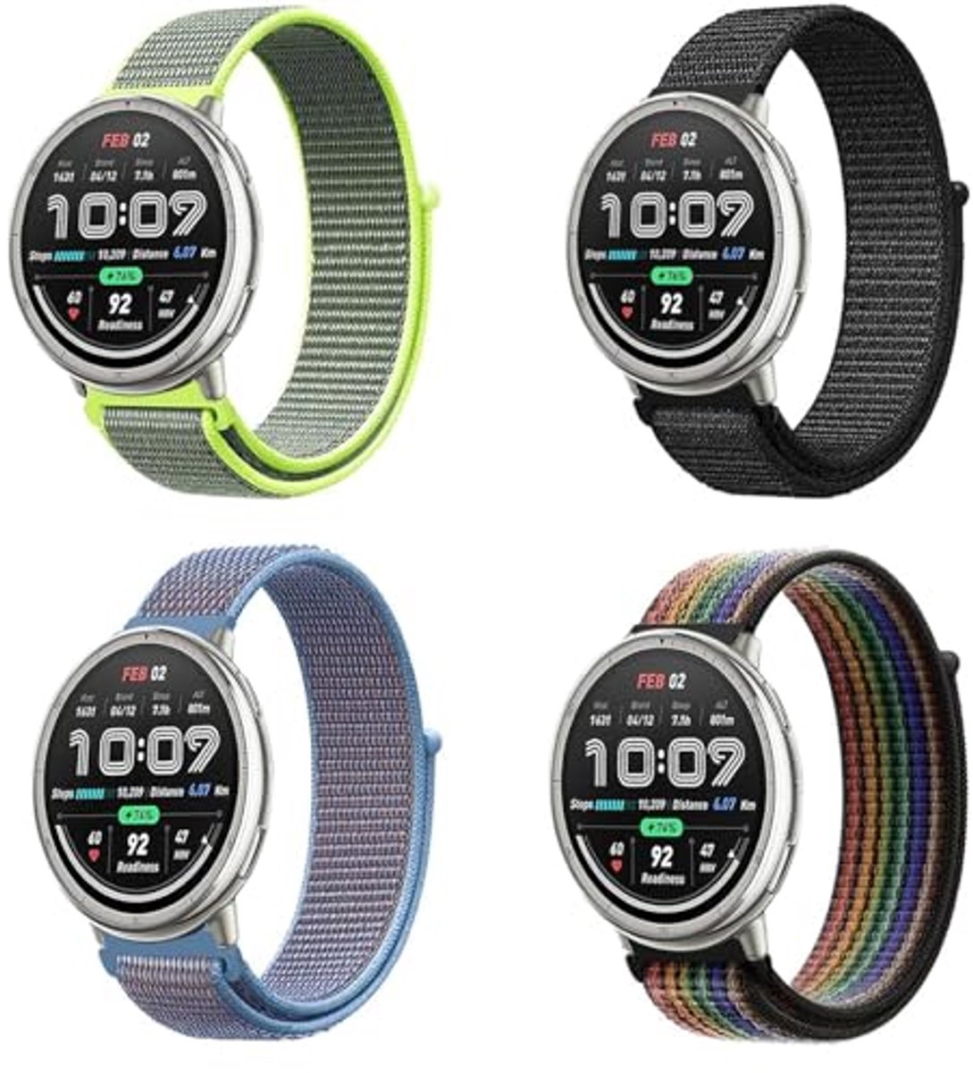 Nylon Armbanden Set van 4 voor Smartwatches - Geschikt voor Diverse Modellen