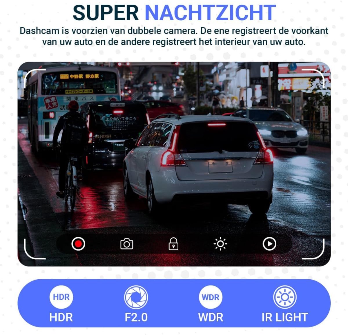 Dashcam voor Auto - Dual - Camerabewaking - Full HD - Zwart – foto 6