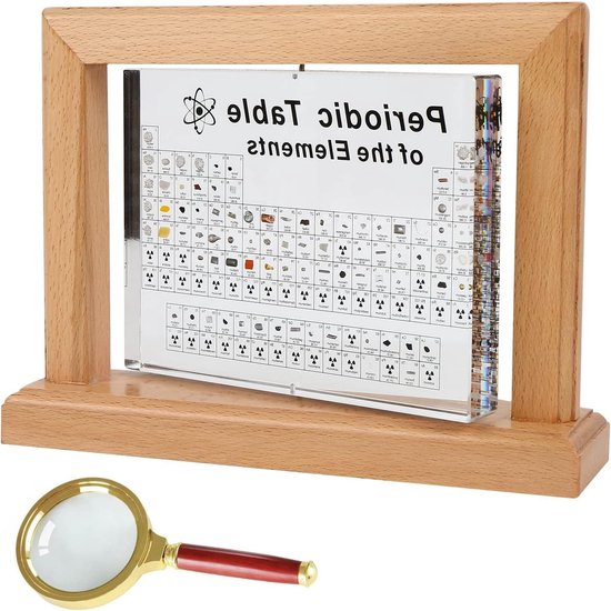 BEWITU Periodiek systeem met echte elementen binnen, acryl 3D periodiek systeem van elementen met flanellen zak, scheikundegeschenken voor kinderen volwassenen leraar BEWITU Periodiek systeem met echte elementen binnen, acryl 3D periodiek systeem van elementen met flanellen zak, scheikundegeschenken voor kinderen volwassenen leraar