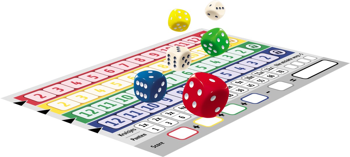 White Goblin Games - Qwixx - Dobbelspel - 2 tot 5 spelers - Voor de hele familie - Gezelschapsspel - Klein cadeautje — afbeelding 5
