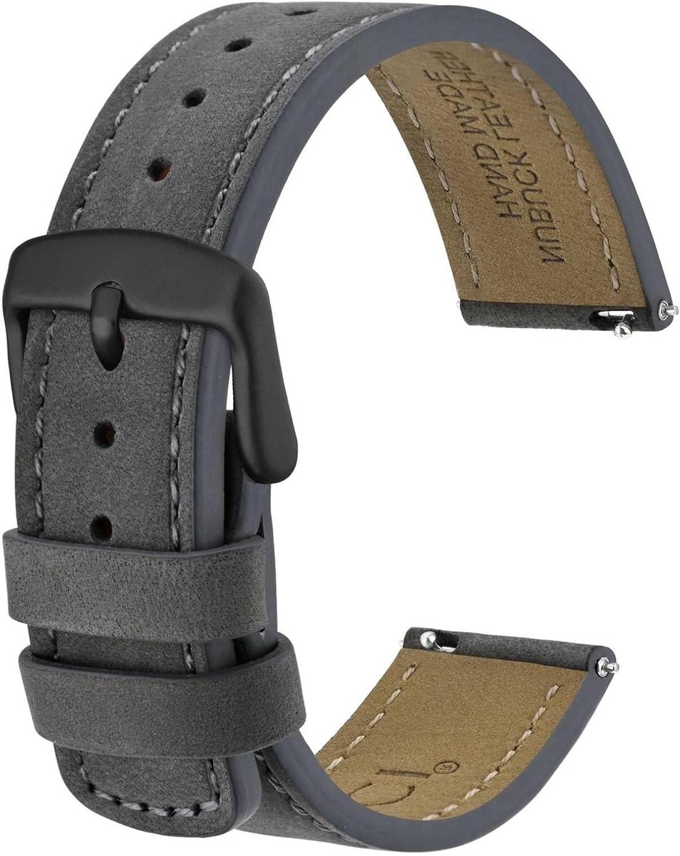 Nubuck lerenuurbanden voor horloges, snelle versie, roestvrij stalen gesp, bandbreedte 18mm 20mm 22mm.