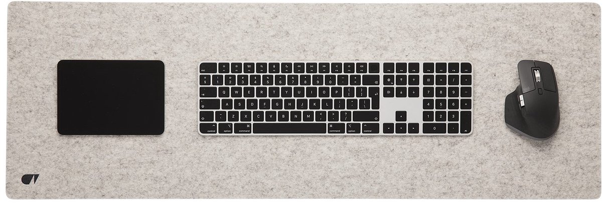 Oakywood Felt & Cork Desk Mat Stone Grey - Extra Large 40 x 100 cm - Luxe Bureau Onderlegger van Wolvilt & Kurk