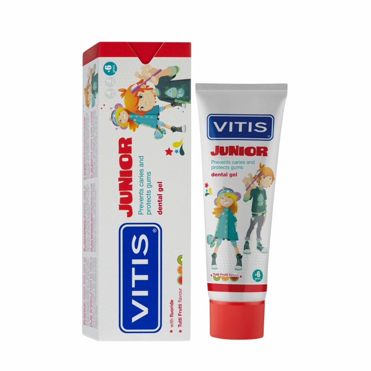 Vitis Tandpasta Junior - 6 x 75 ml - Voordeelverpakking