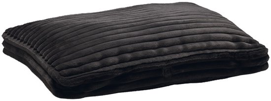 Antraciet ribbed hondenkussen, 120x80x12 cm.