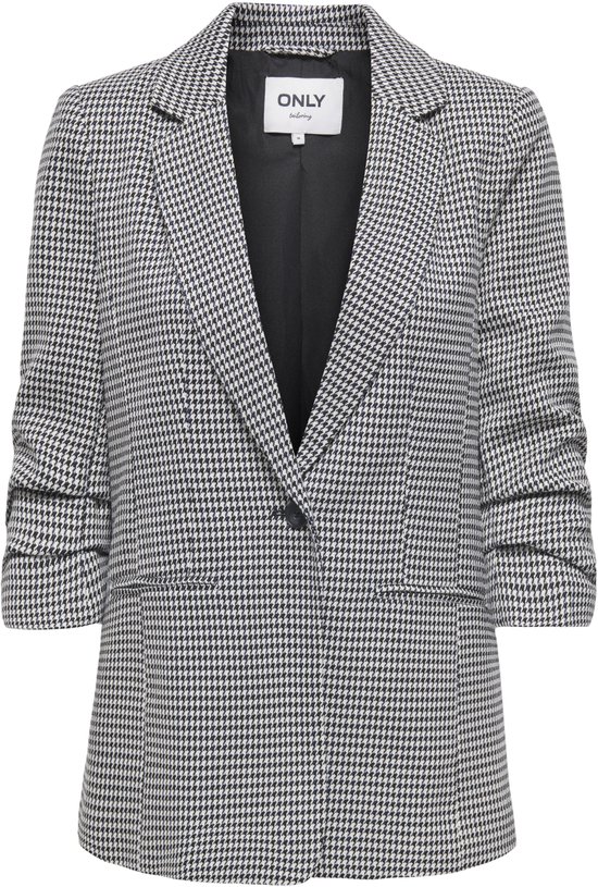 Only Blazer Onllettie Life 3/4 Check Blazer Tlr 15353566 Night Sky/cloud Dancer Dames Maat - W34
