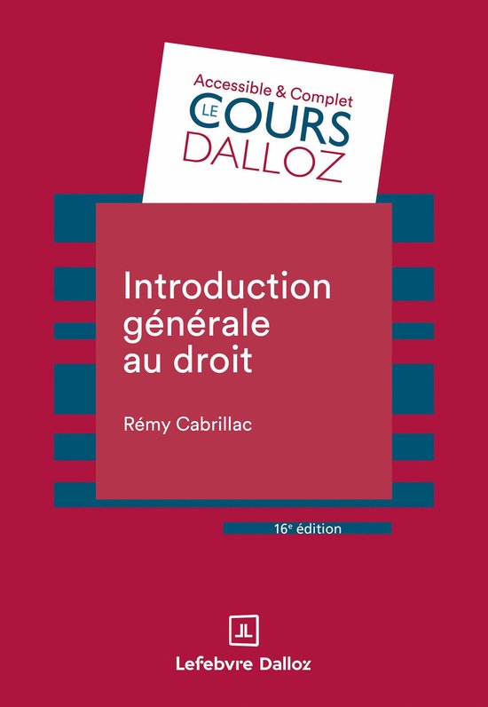Cours - Introduction générale au droit 16ed - cover