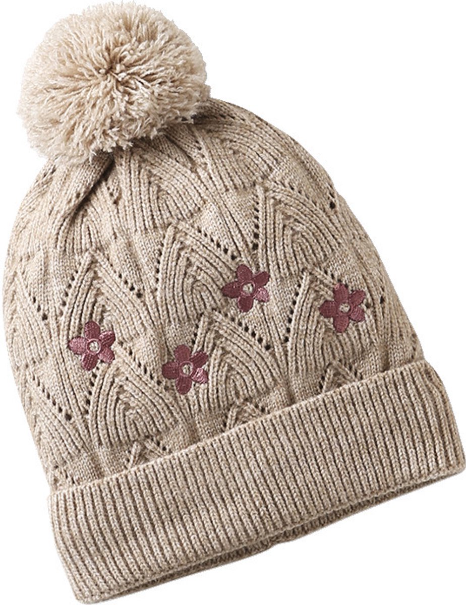 Vertbaudet Geborduurde set voor meisjes muts + snood + wanten/handschoenen van opengewerkt breisel