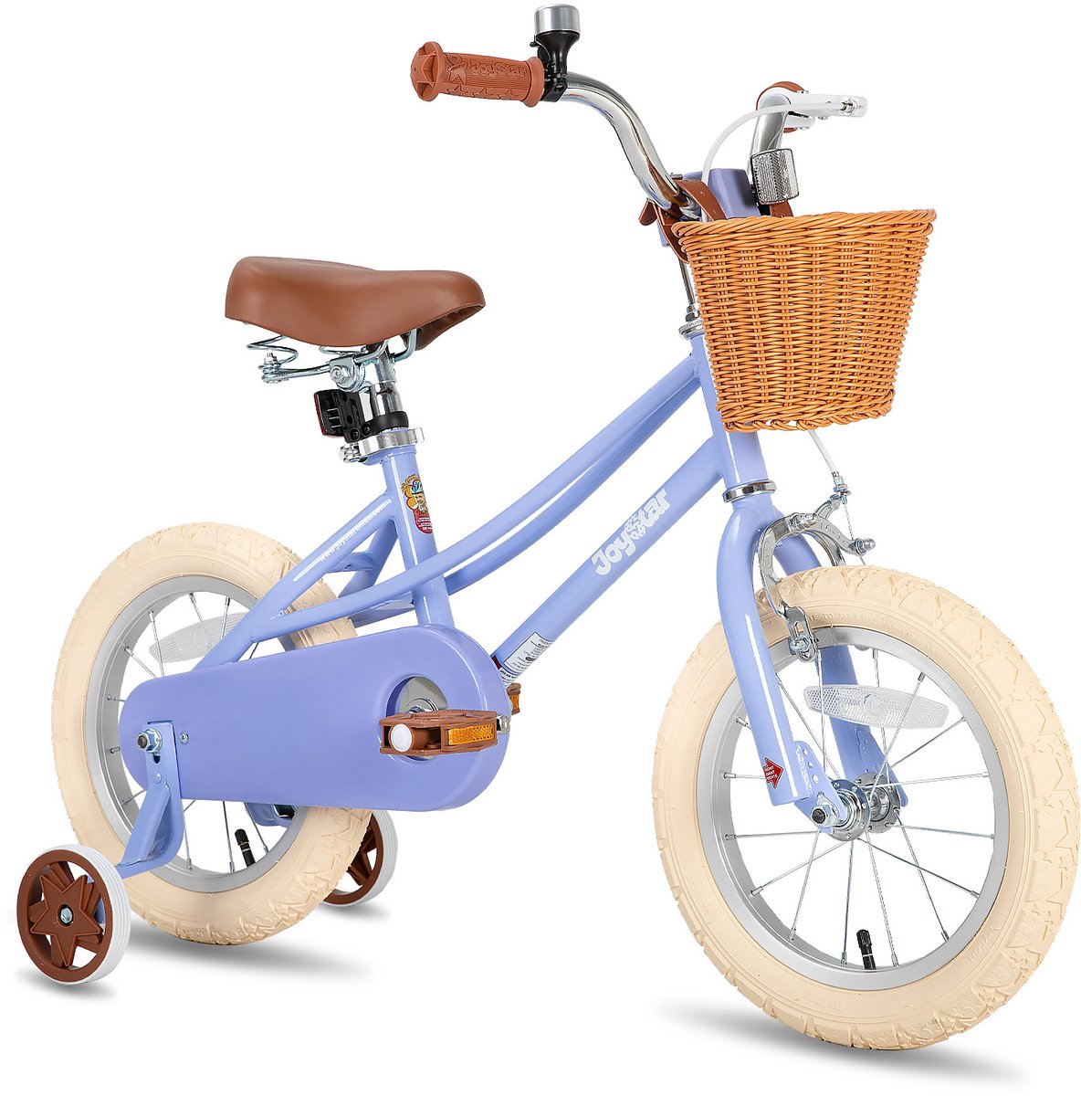 Joystar Fantasy Kinderfiets voor Meisjes - 14 Inch - Mand - Zijwieltjes - Bel - Handrem - Paars - Geschikt voor buitenactiviteiten in de lente