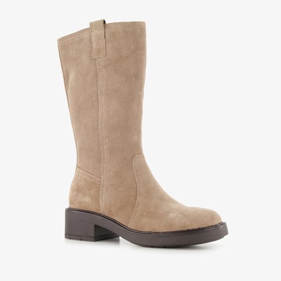 Harper suède dames laarzen beige - Maat 39 - Echt leer - Uitneembare zool