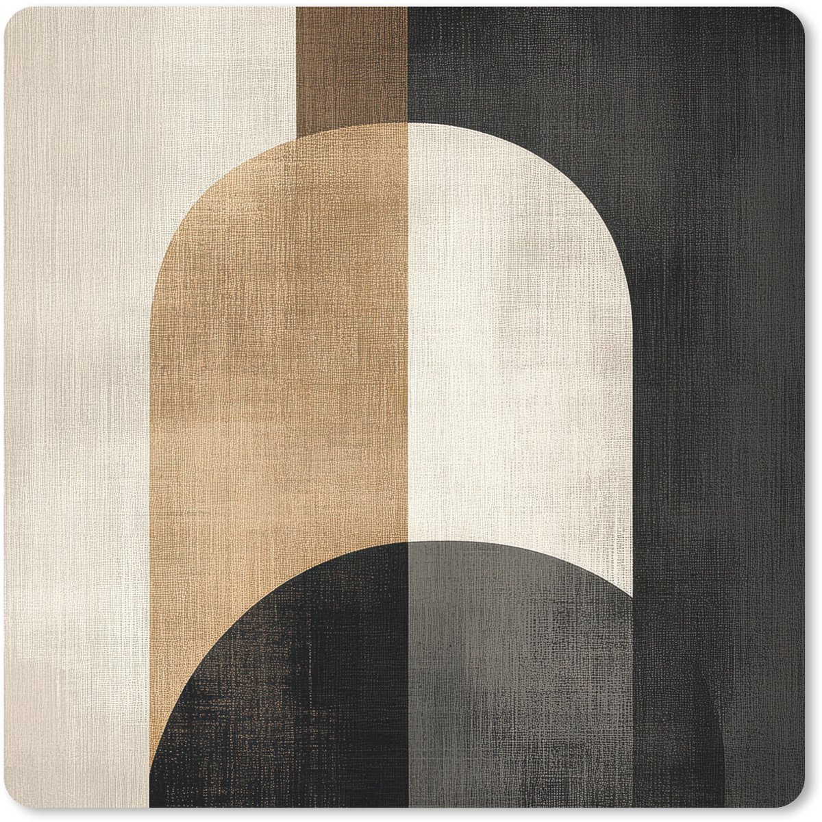 Muismat 20x20 cm - Mousepad Geometrische - Vormen - Wit - Muismatten