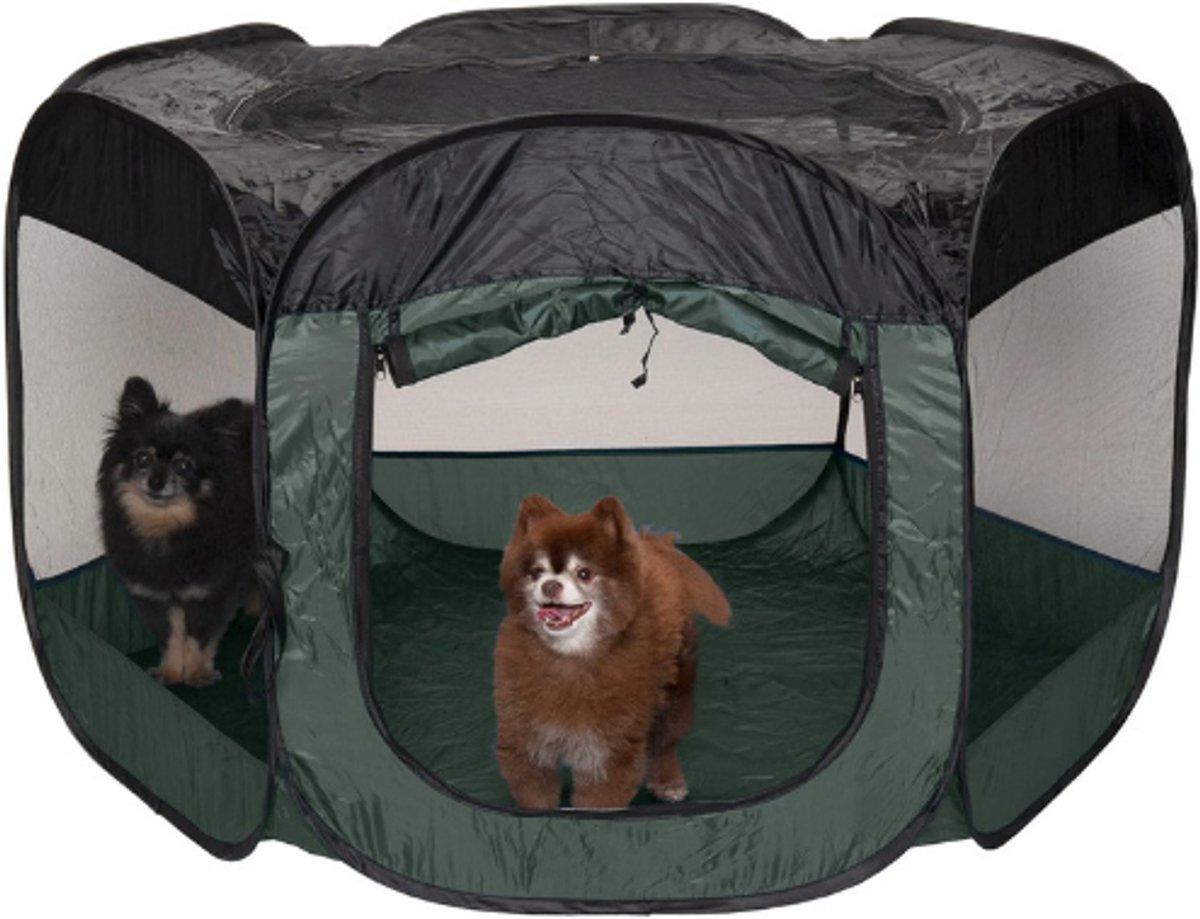 Pop-Up Speelren Voor Huisdieren - Tent Voor Honden En Katten - Extra Grote Playground - Hunter Green - Binnen En Buiten