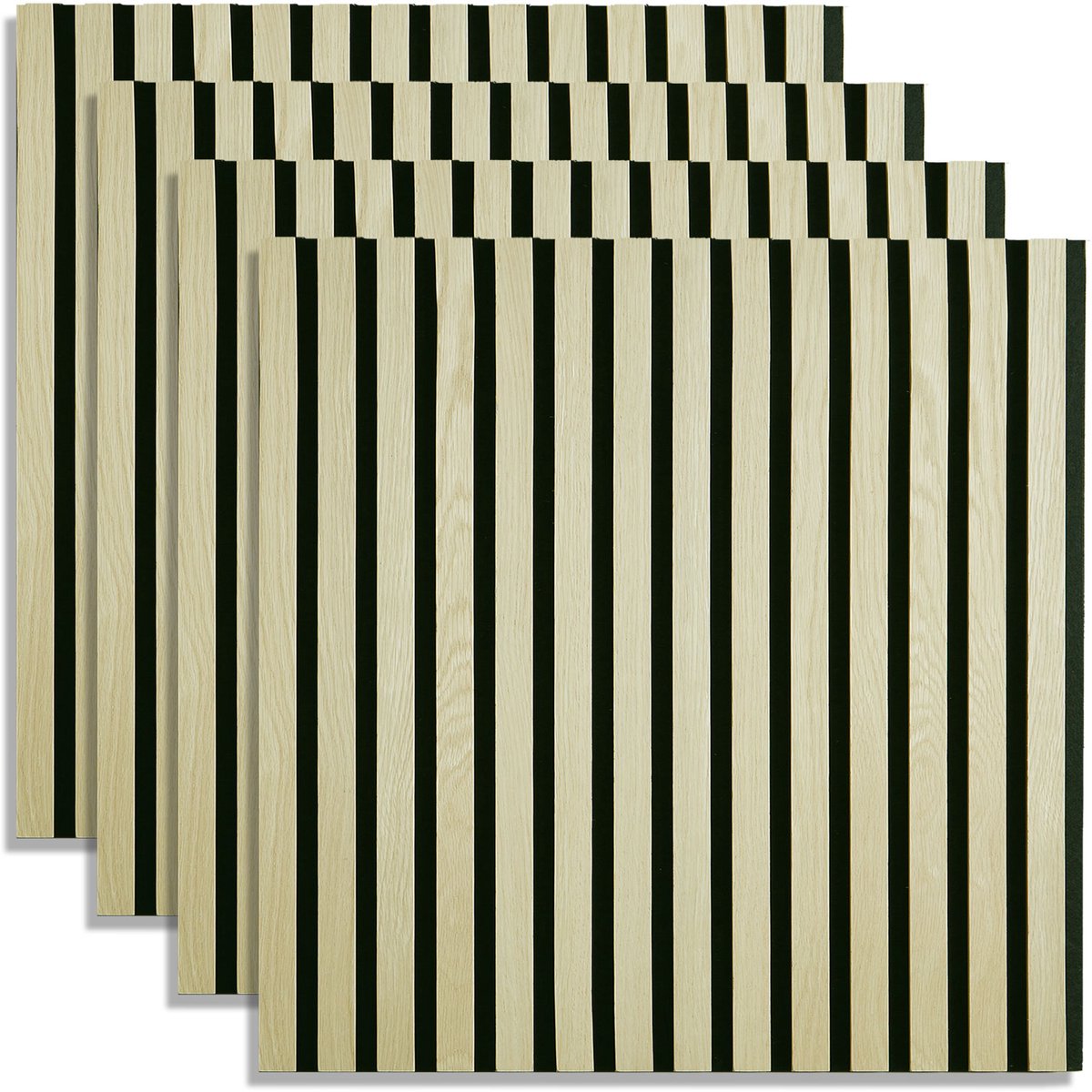 Homestyle4u akoestisch paneel - 60x60 cm - Crème - Set van 4