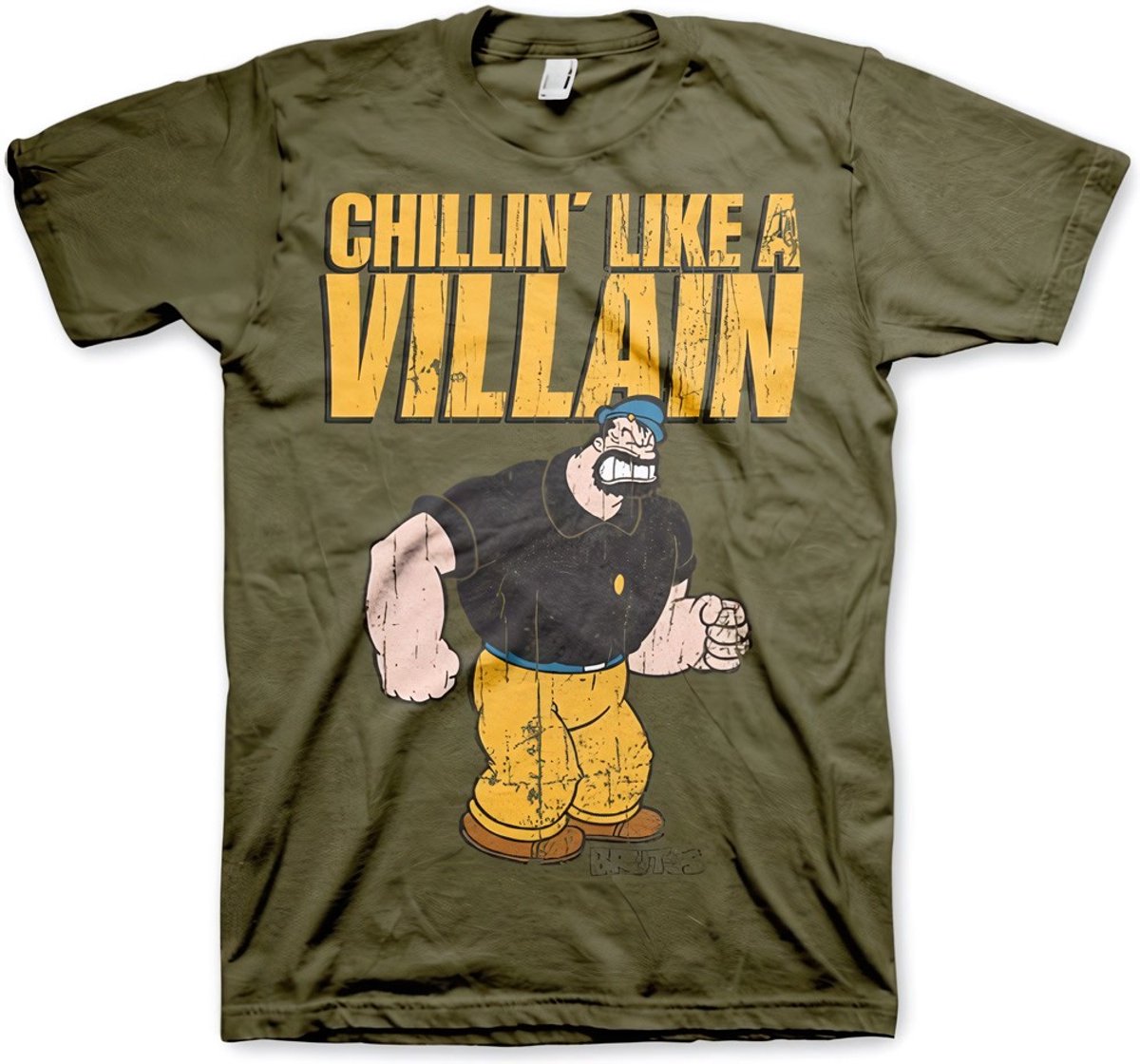Popeye Chillin'Like A Villain T-shirt olijfgroen