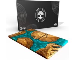 DESIGNIUM Handmade Olive Wood Cheese Board with Resin, Charcuterie Boards and Tray, Wooden Epoxy Serving Board, Cutting and Cutting Board for Meat, Vegetables and Fruits, Premium Gift for Kitchen