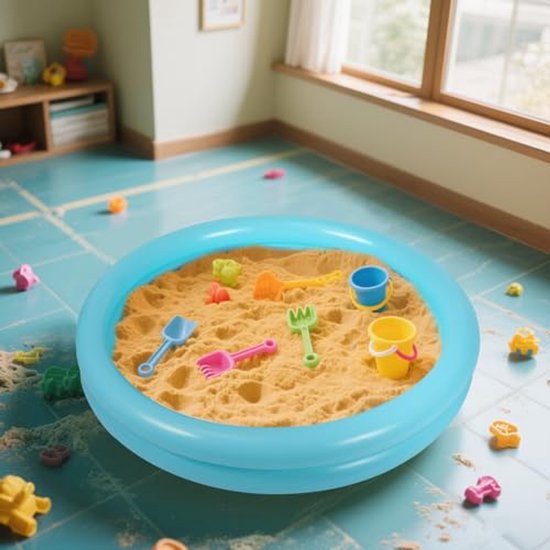 Opblaasbaar kinderbadje, 60 cm, zomerspeelgoed, klein zwembad voor buiten, opblaasbaar, voor binnen en buiten van Merkloos — afbeelding 4