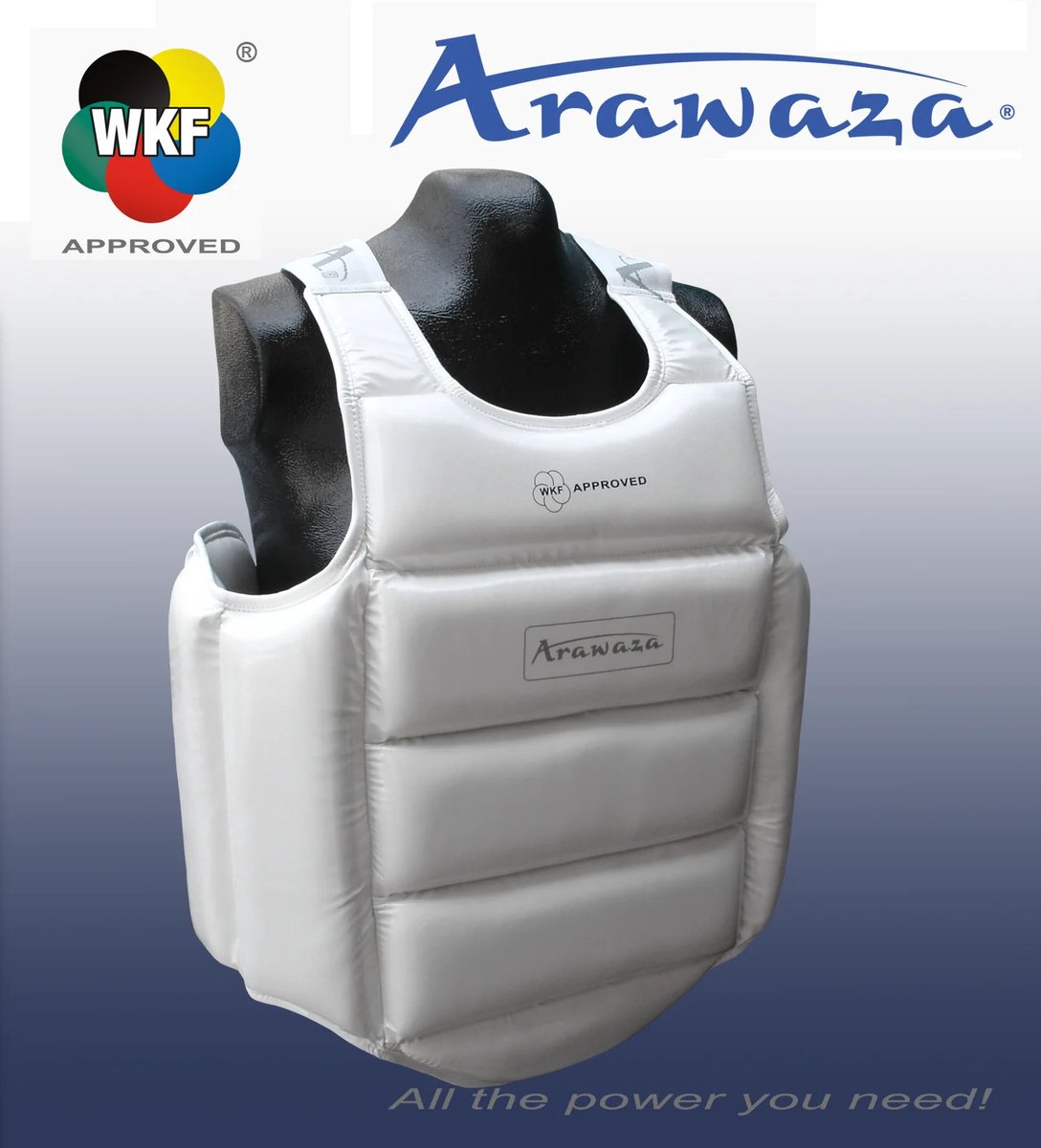 Bodyprotector voor karate Arawaza | U14 WKF | Wit (Maat: XS)