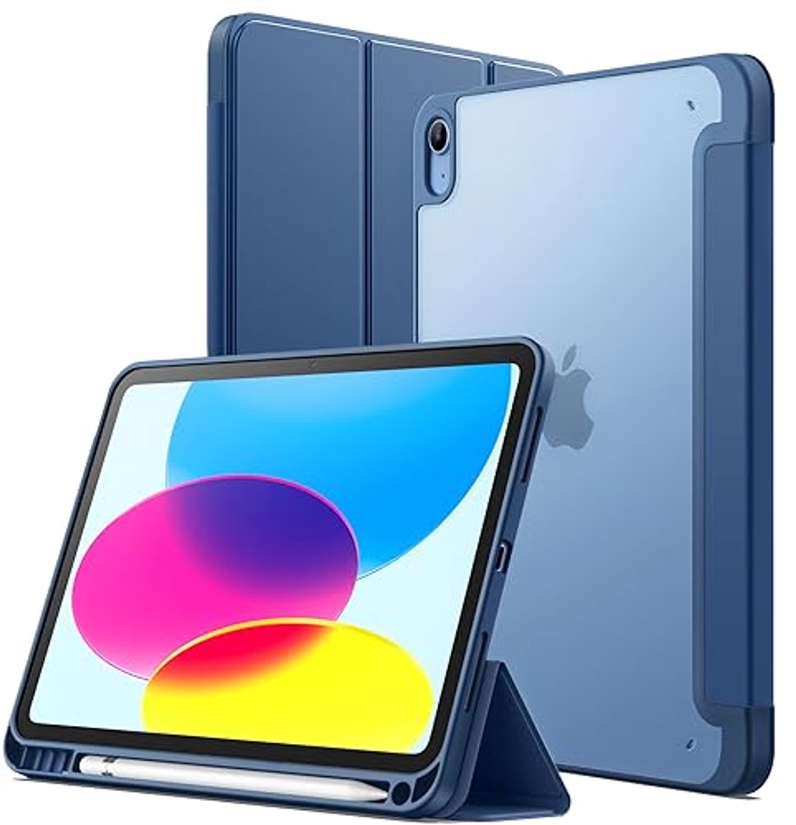 Matte Tablet Case voor iPad 11th/10th Gen met Pencil Holder en Slim Stand