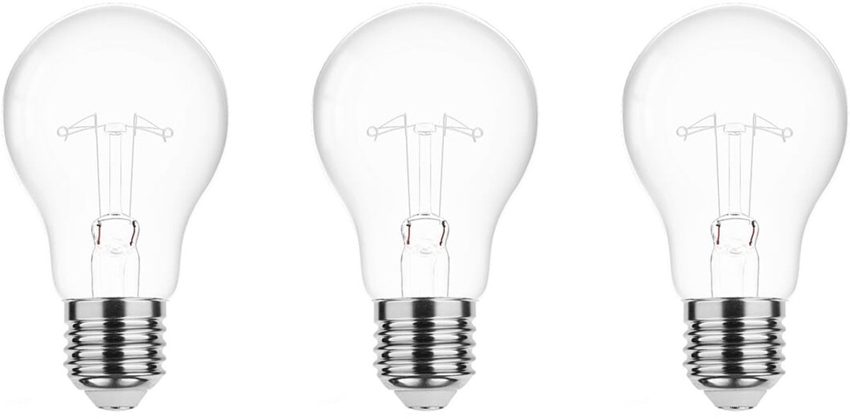 Technik E27 Wolfraam-Gloeilamp Dimbaar 40W - 2700K - Warm Wit - Gloeilamp Globe A55 - 3 stuks