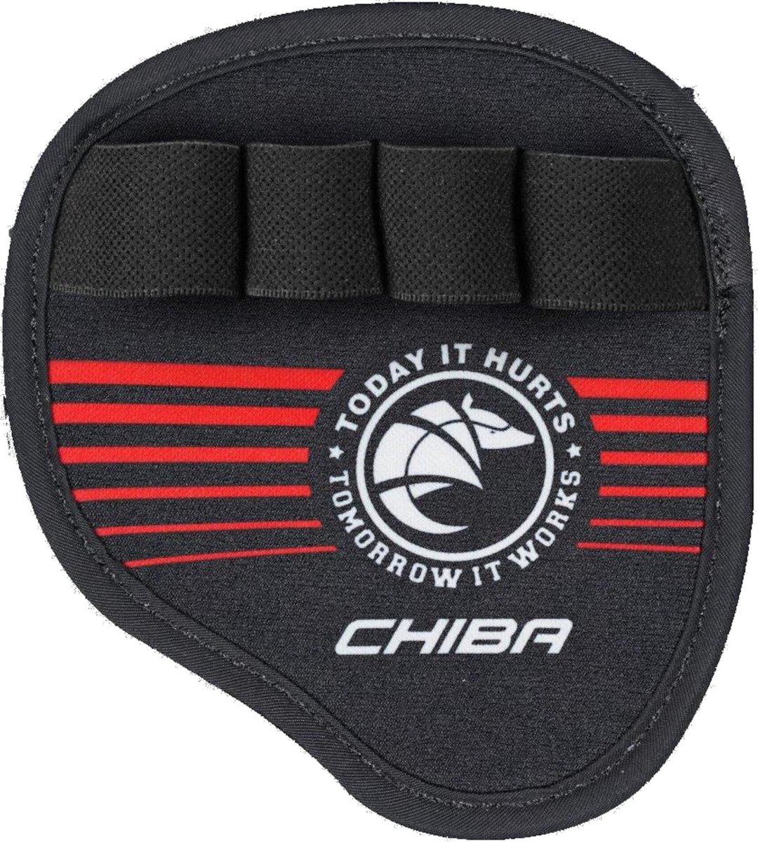Chiba Grip Support Motivation Grippad zwart/rood voor krachttraining- Maat L/XL