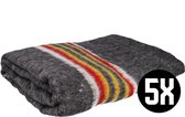 Verhuisdeken 150cm breed x 200cm lang - Opslagdekens - Grijs met rood en gele banen- Verhuizen - Deken voor verhuizing - 5 stuks - DULA