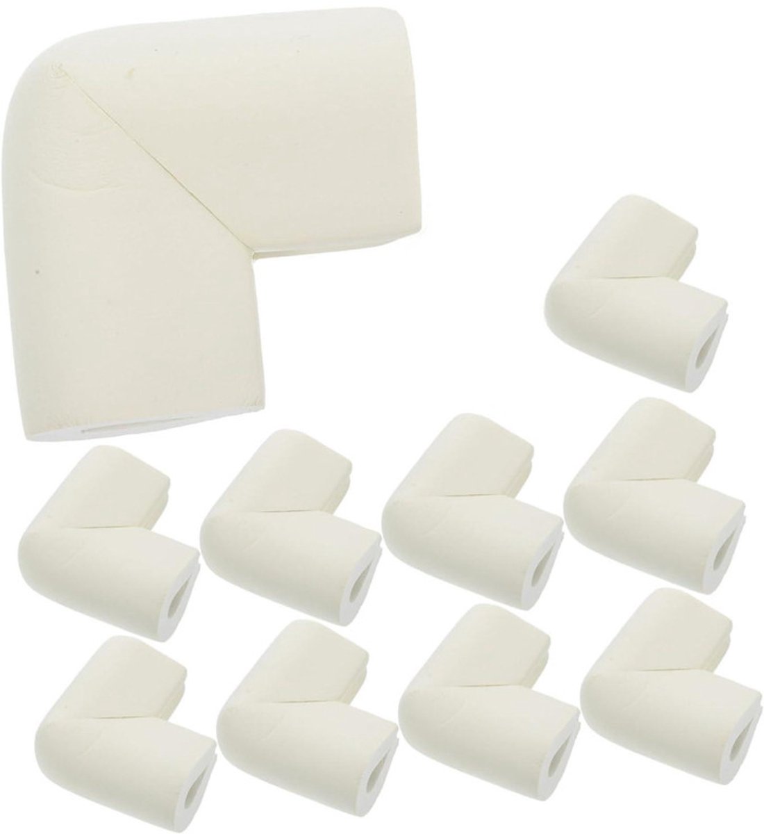 Image of 10-delige antibotsingshoekbeschermer U-vormige glazen meubelhoekbeschermer platte meubelhoekbeschermer glazen tafelhoekbeschermer geschikt voor baby's en kinderen, 6*6*3,5cm, dikte 1,2cm,Ivoorwit