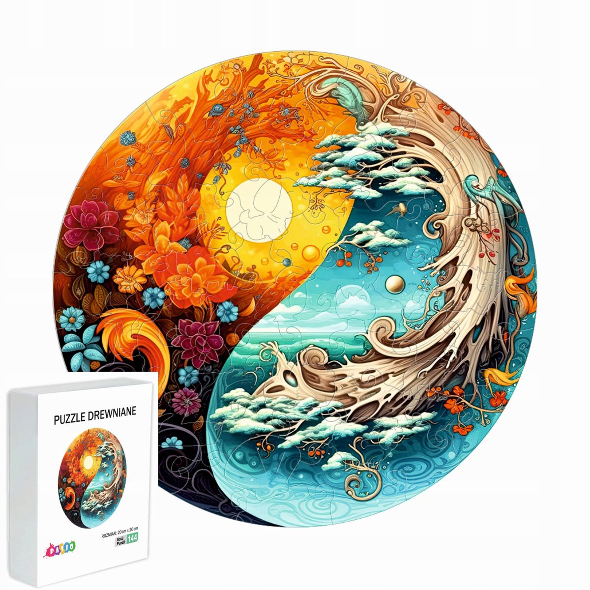 Houten Puzzel Dag en Nacht 144 Stukjes - Leuk Cadeau voor Kinderen