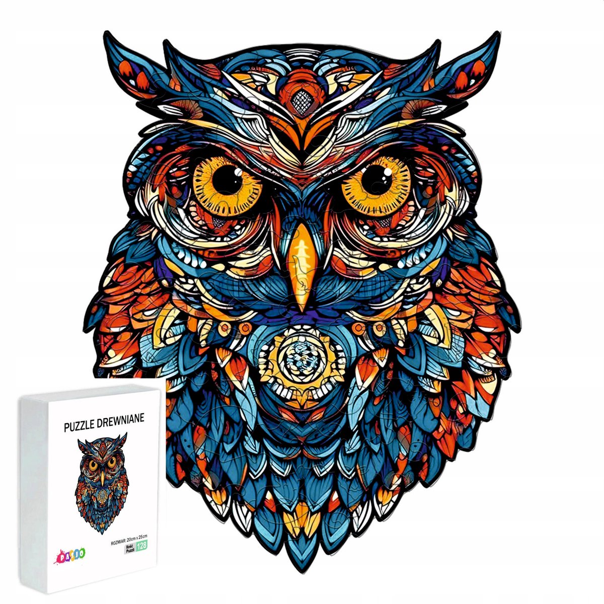 Houten Puzzel Uil 128 Stukjes - Cadeau voor Kinderen
