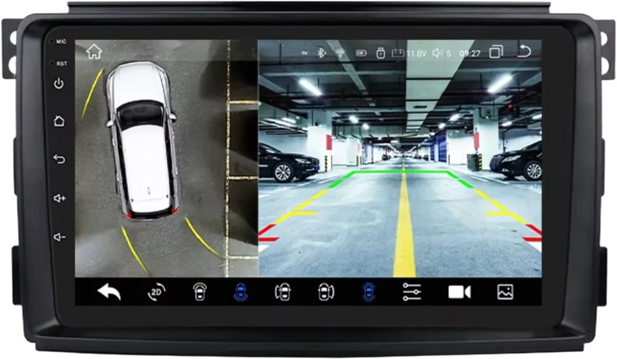 Autoradio bluetooth met camera - Carplay - Voor Smart Fortwo 451 (2005-2010) - Geschikt voor Apple en Android - Stereo - Navigatie - Navigatiesysteem auto