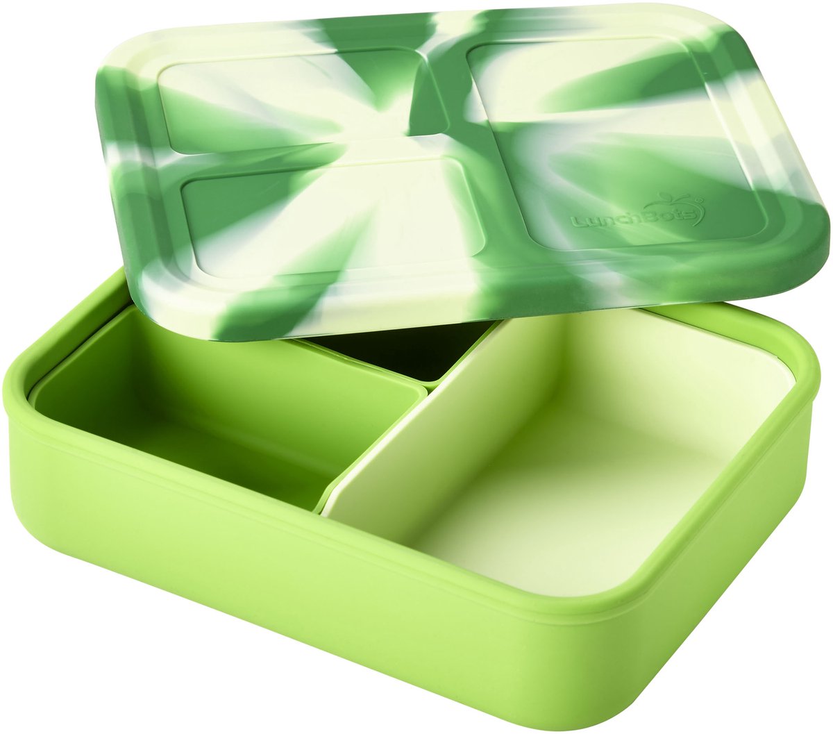 LunchBots - Large Build-a-Bento platinum siliconen bento-box - Groen Zeeschildpad