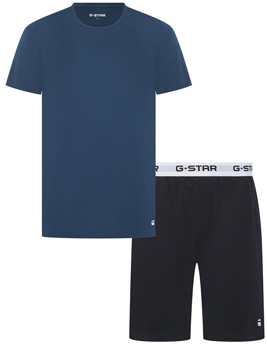 G-Star heren pyjamaset kort blauw