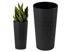 Hoge Zwarte Loft Plantenbak 46cm met Slimme Binnenpot