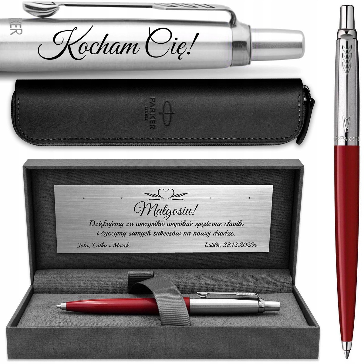 Parker Jotter 60 Rode Pen met Gravure en Luxe Geschenkdoos