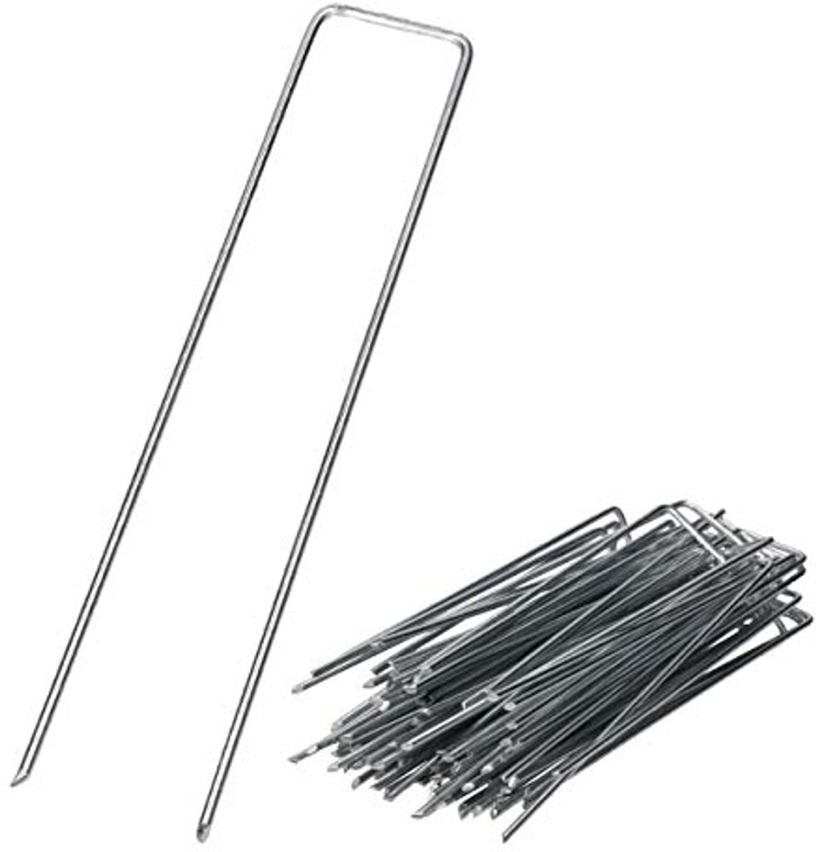100 Stuks Verzinkt Anti-Rost Aardenkers - 150 x 30 mm - Ø 3 mm voor Tuinbeveiliging