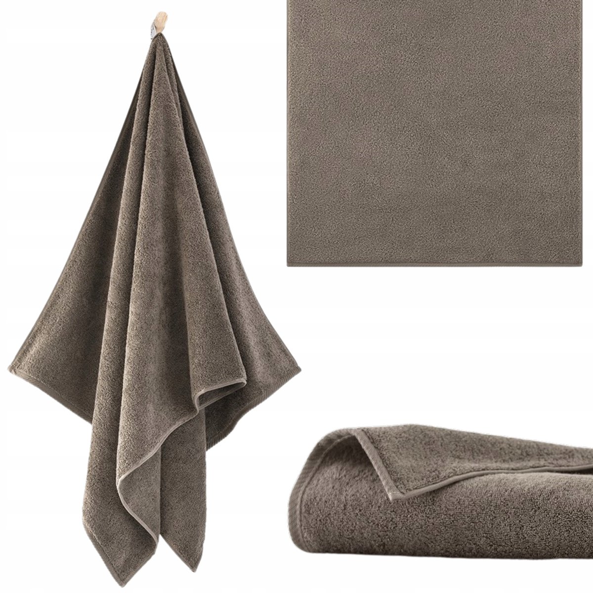 Luxe Katoenen Strandlaken KIWI 2 Taupe 100x150cm - Extra Zacht & Absorberend