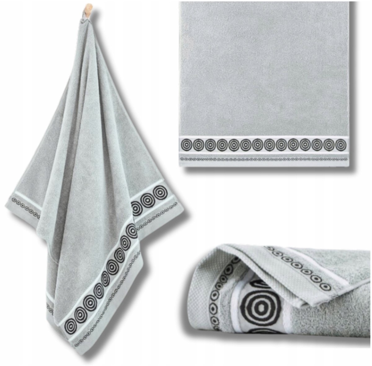 Zwoltex Rondo 2 Handdoek 30x50cm - Zacht Egyptisch Katoen - Lichtgrijs