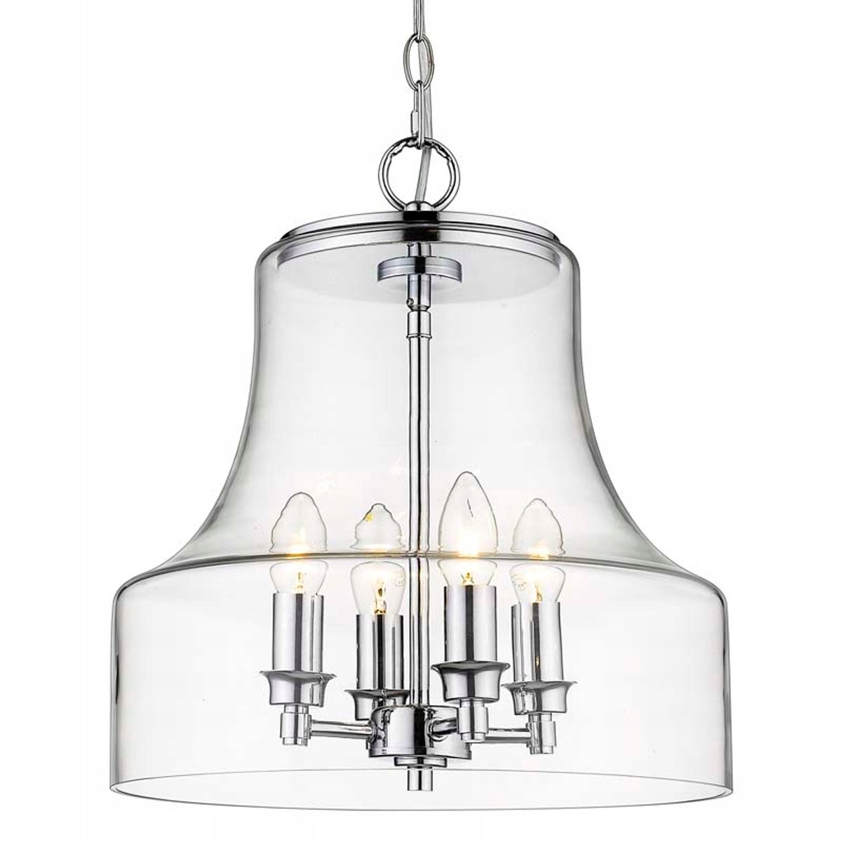 Cosmolight Praag Hanglamp P04458CH - Stijlvol Zilver Metaal & Glas