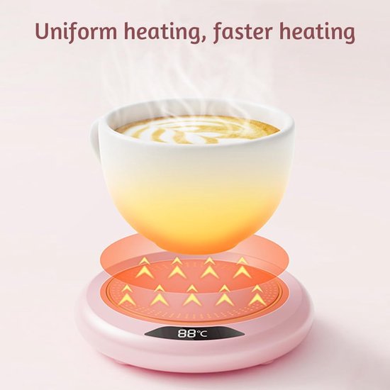 Elektrische koffiewarmer Smart Cup Warmer met 3 temperatuuraanpassing, digitaal display verwarming cup pad bureau drank warmer constanten 8 uur automatische uitschakeling veiligheidsfunctie van Merkloos — afbeelding 2