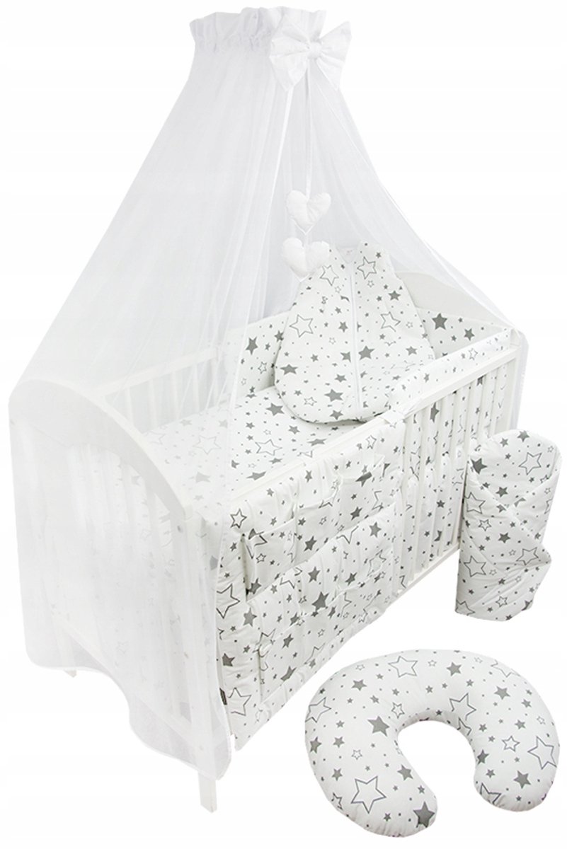 Image of 12-delige Baby Beddengoed Set met Hemel, Voetenzak & Meer