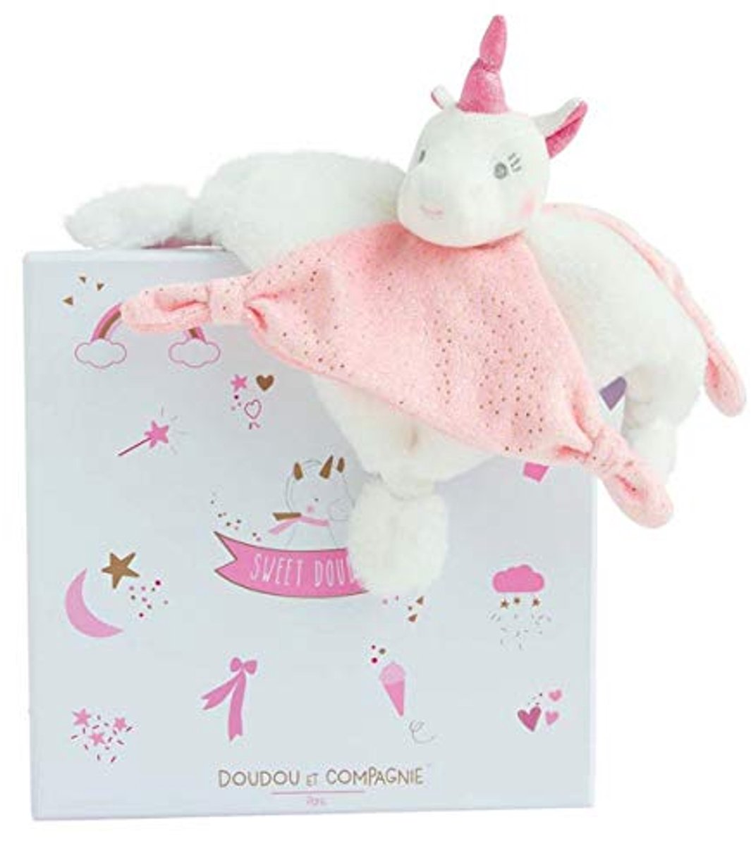 Unicorn Knuffeldoekje met Roze Details - 22 cm plush