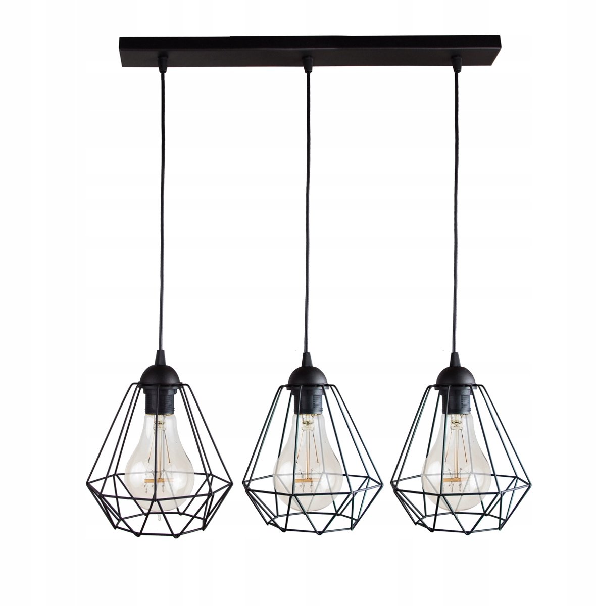 Stijlvolle Hanglamp Diamant Metaal Zwart E27