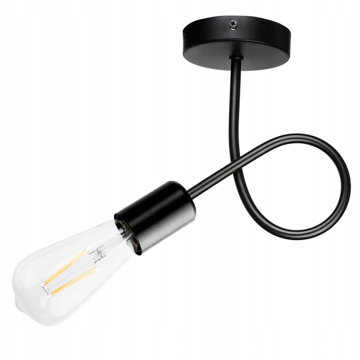 Loft Wandlamp & Hanglamp Edison 1x E27 Zwart Metaal
