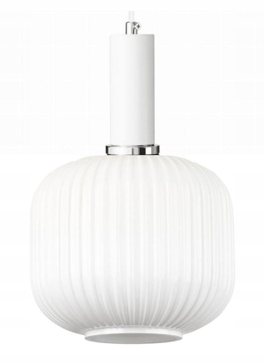 Moderne Glazen Hanglamp Melkwit Ribbel - Verstelbaar