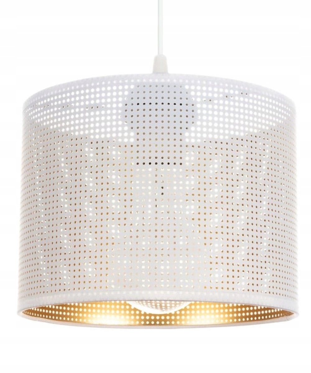 Luxe Woonkamer Hanglamp - Wit Goud - Cilinder - 20cm