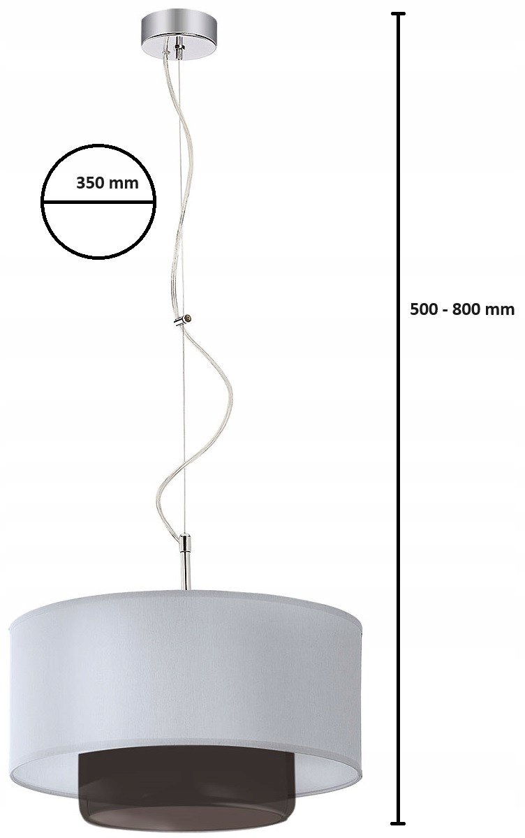 AVEO Zilveren Hanglamp met Rookglas Kap - 1 lichtpunt