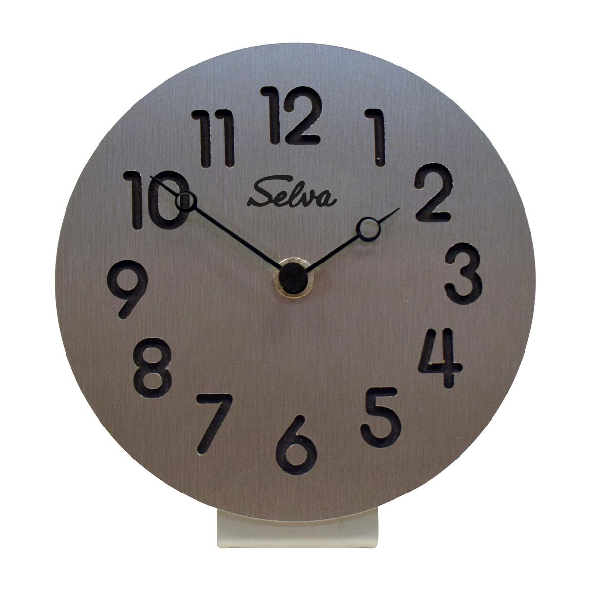 SELVA tafelklok, modern, analoog, kwarts, van hout (MDF-gecoat), Zwarte Woud handwerk, Made in Germany