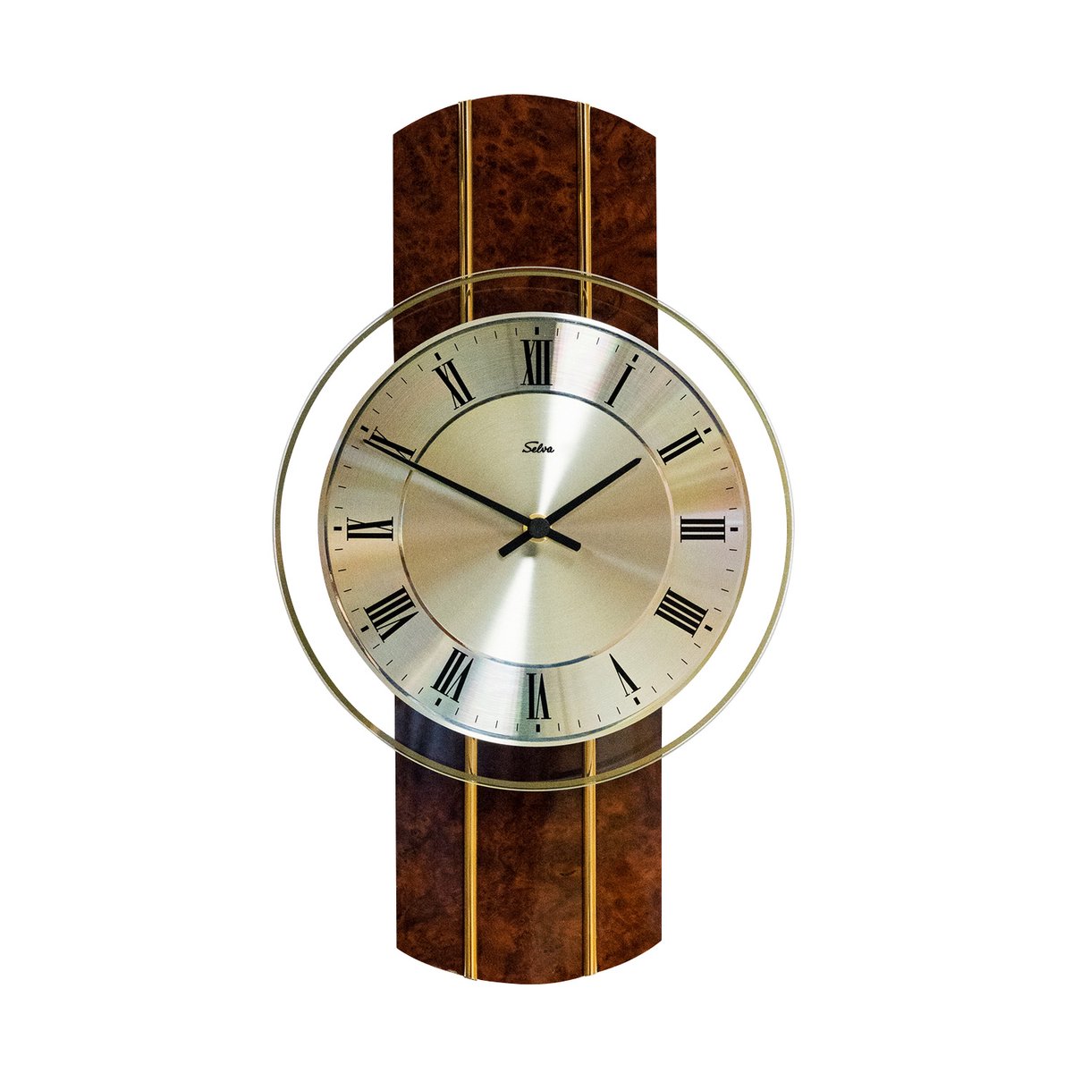 ZEIT.punkt Aarau wandklok slingerklok, MADE IN GERMANY, wortelnotenhout walnoot - 345409