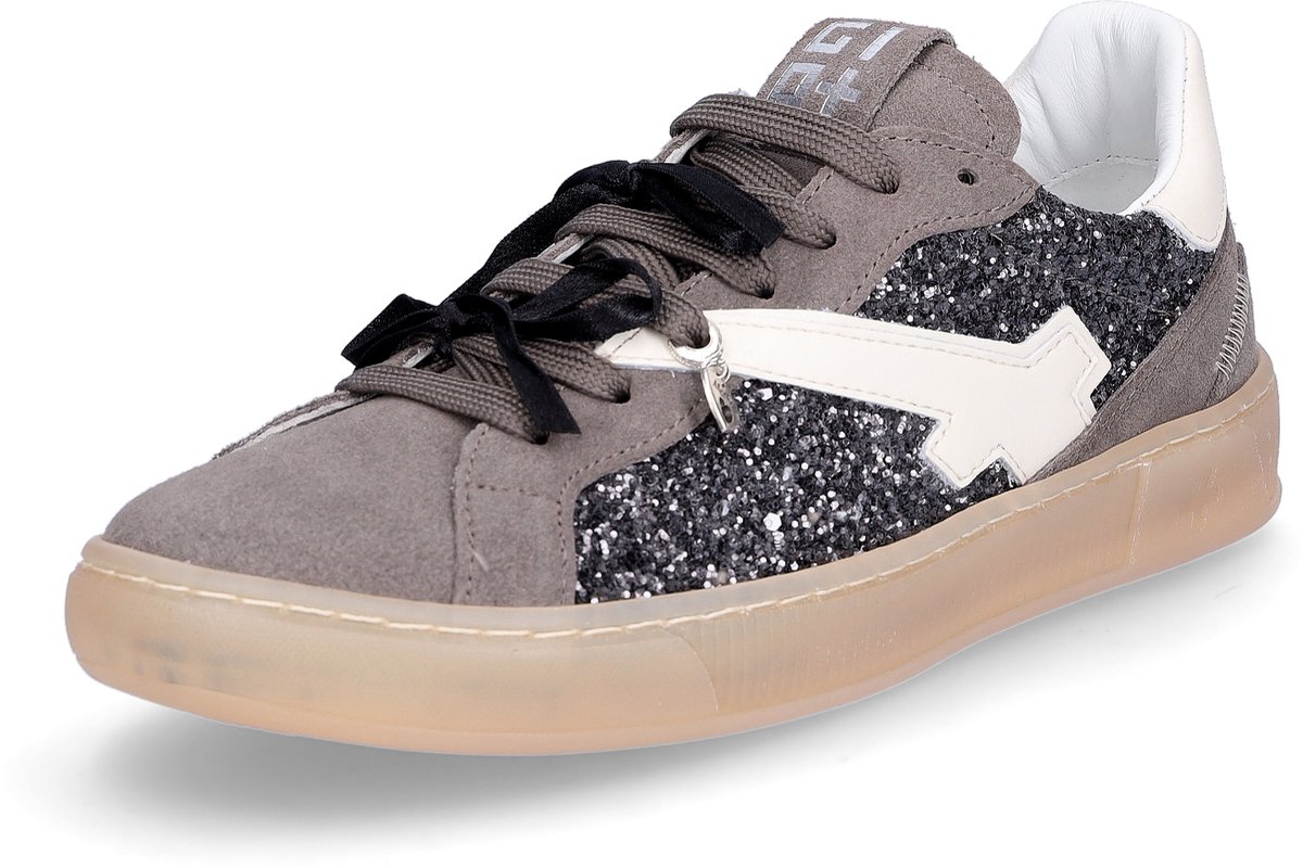 Gio+ damessneaker grijs glitter
