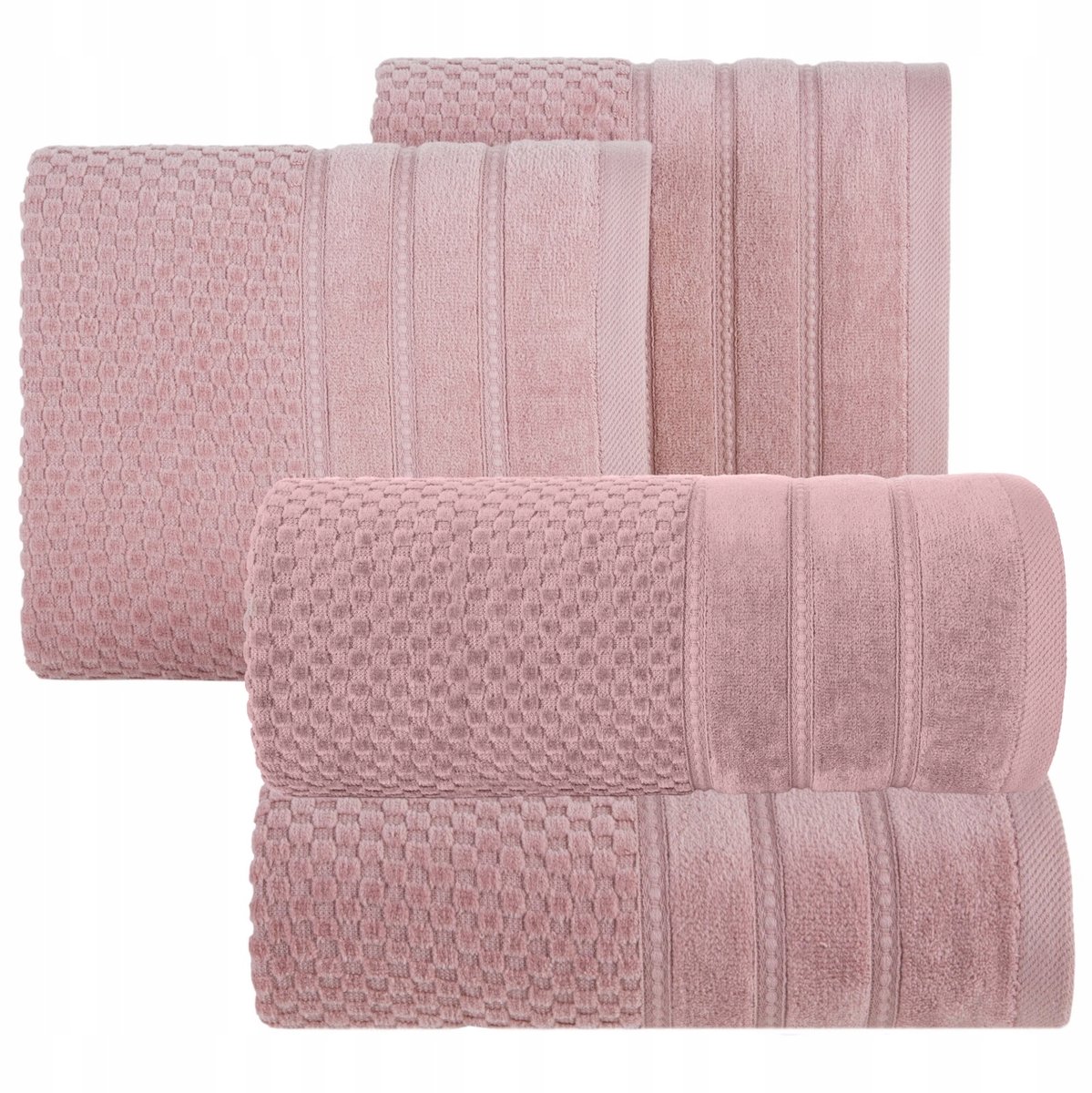 Luxe Katoenen Handdoekenset 4 Stuks - Donkerroze 500 GSM