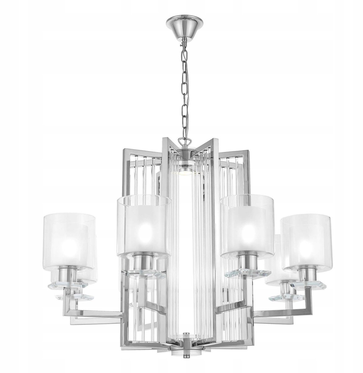 Lumina Deco Manhattan Hanglamp Chroom 8xE27 - Stijlvol en Modern