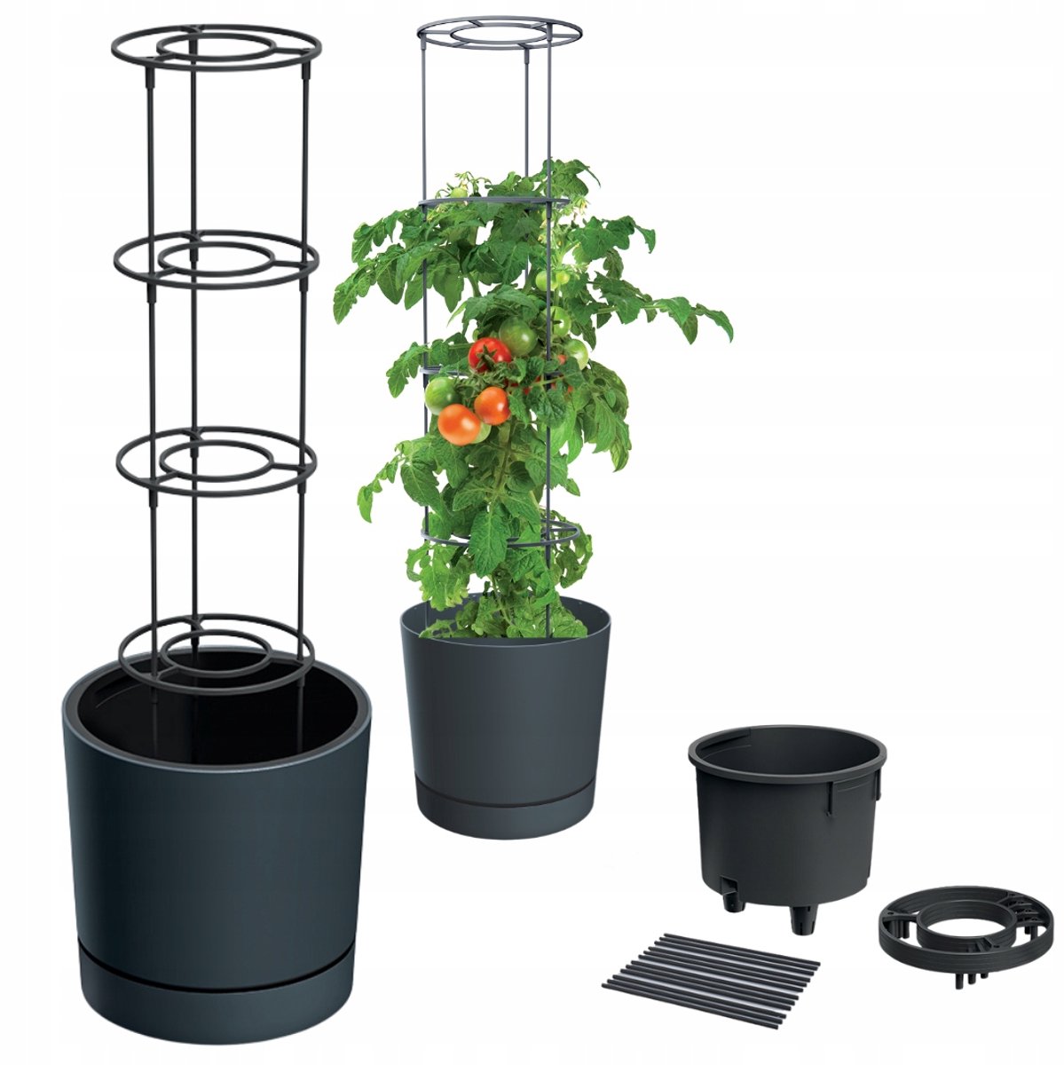 Grote Kweekpot De tomaten- en klimplant 35L Antraciet ECO Hout